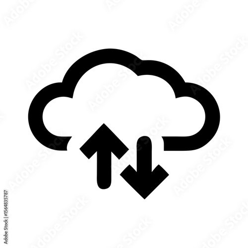 Cloud computing data transfer upload download icon vector illustration symbol graphic design