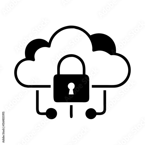 Secure cloud computing data protection and network security with padlock for online privacy