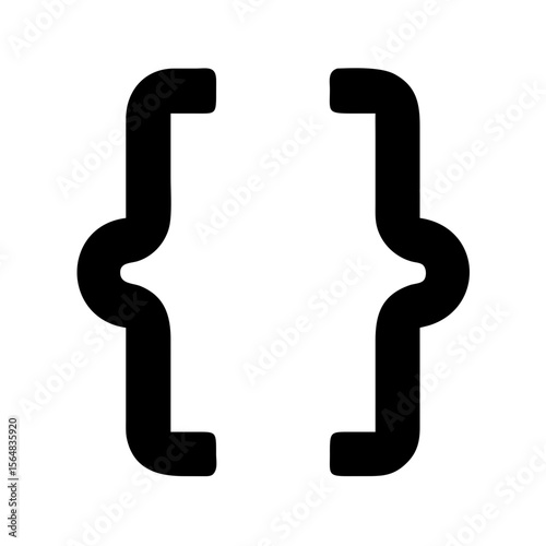 Curly bracket icon for coding and programming language symbol vector illustration design element