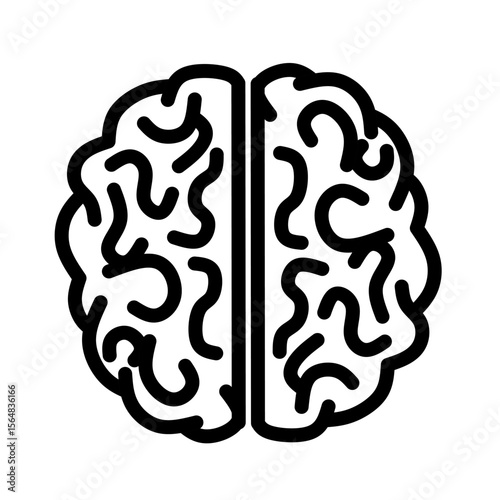 vector illustration of human brain on white background