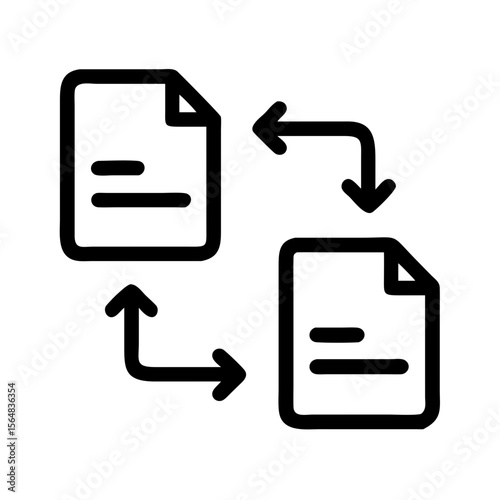 File transfer icon vector illustration for data migration and document exchange process design