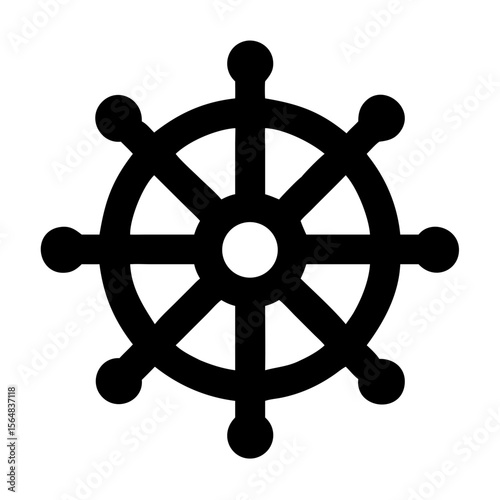 Ship wheel nautical steering wheel boat wheel helm sea ocean travel cruise vector icon symbol