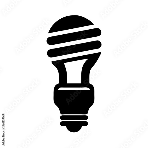 Black light bulb vector image energy saving lamp icon design illustration graphic element drawing art