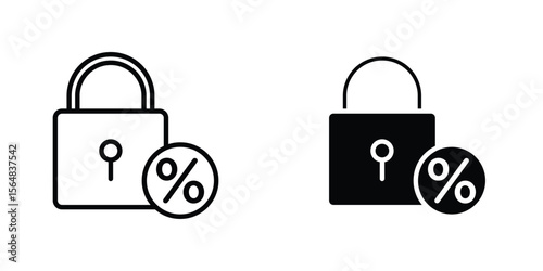 Fixed rate mortgage icon Simple vector illustration for graphic and web design.