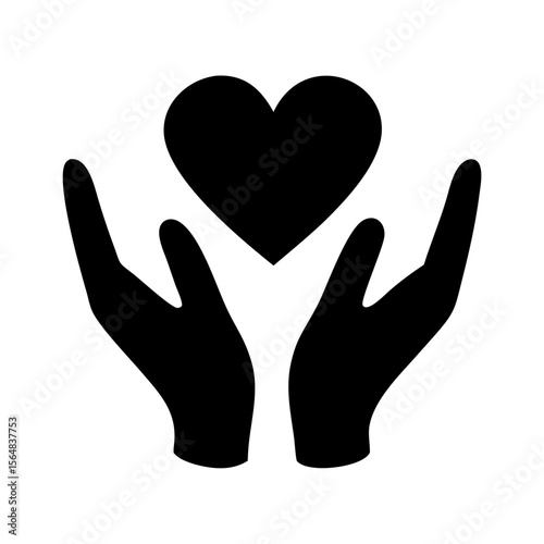 Heart in hands love care support charity donation giving hope kindness helping hand vector graphic