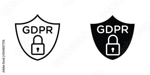 GDPR shield icon Simple vector illustration for graphic and web design.