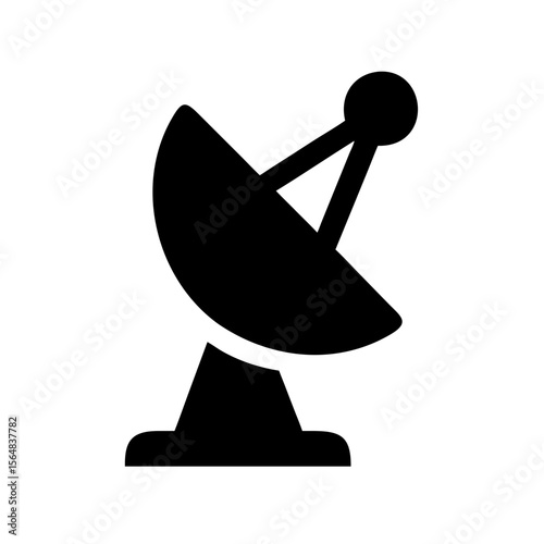 Satellite dish antenna communication technology signal receiver broadcasting wireless vector icon design