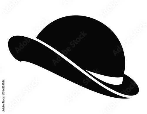 Classic bowler hat silhouette, a timeless fashion accessory representing elegance and vintage style