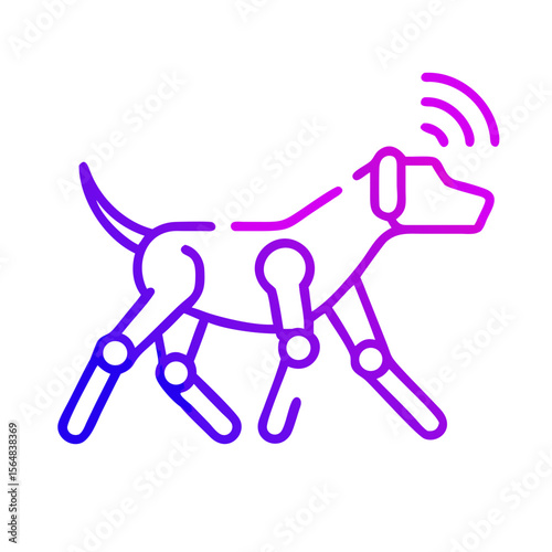 Robotic dog walking with connected features in modern design  