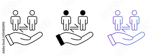 Change Employee Icon – Line, Glyph & Gradient Style

