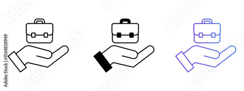 Employee Care Icon – Line, Glyph & Gradient Style

