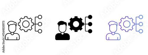 Finance Manager Icon – Line, Glyph & Gradient Style