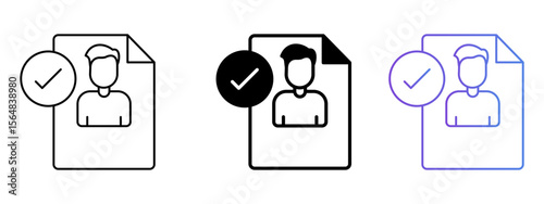 Approve Candidate Icon – Line, Glyph & Gradient Style