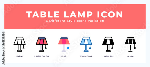 Floor lamp icon in filled. thin line. outline stroke and flat style.