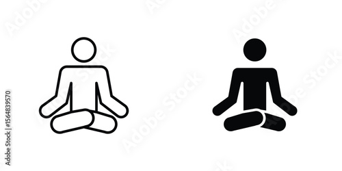 Meditating icon Simple vector illustration for graphic and web design.