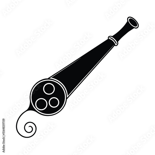 Antique enema syringe medical equipment silhouette vector illustration