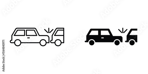 Rear end collision icon Simple vector illustration for graphic and web design.