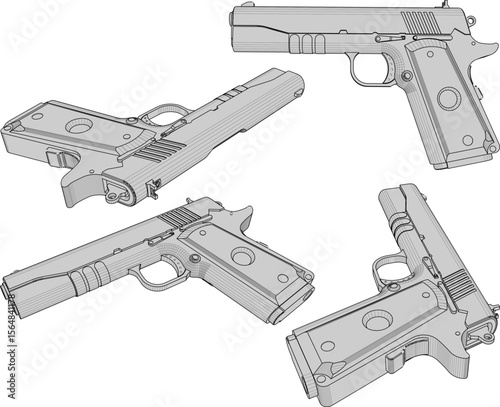 silhouette illustration vector design gun weapon for self defense tool