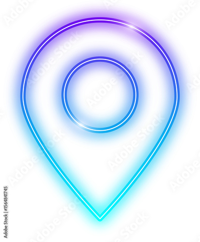 Neon sign locate pin icon