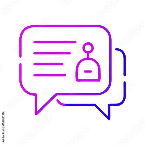 Conversation bubbles with notification symbol in gradient style  