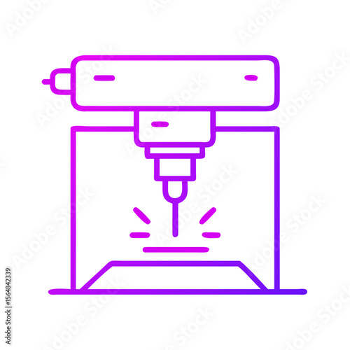 Laser cutting machine in modern design with vibrant colors  
