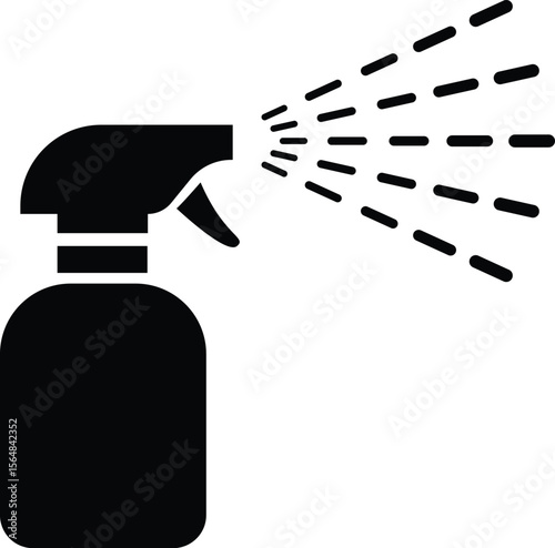 Spray steam bottle, spray bottle silhouette vector Illustration.