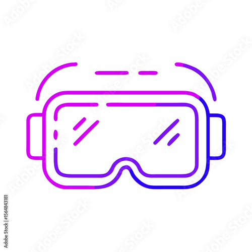 Virtual reality goggles in modern style with a colorful gradient  