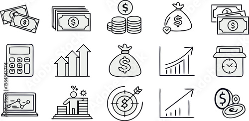 Vector icon set: business design symbols