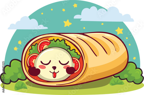 Sleepy Burrito Wrapped Up and Taking a Cozy Nap