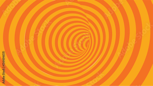 An orange and yellow striped tunnel receding into the distance with a vanishing point view