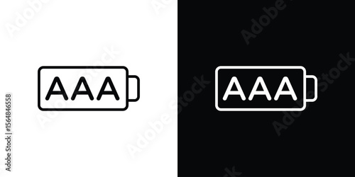 AAA battery icon Logo. Vector Illustration. EPS Illustration.