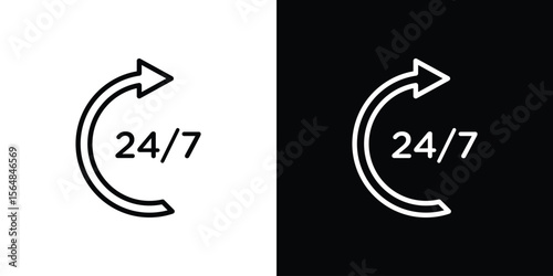24 7 icon Logo. Vector Illustration. EPS Illustration.