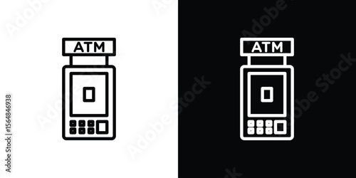 ATM machine icon Logo. Vector Illustration. EPS Illustration.