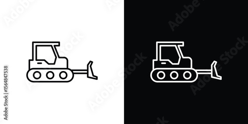 Bulldozer icon Logo. Vector Illustration. EPS Illustration.