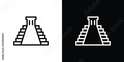 Chichen Itza icon Logo. Vector Illustration. EPS Illustration.