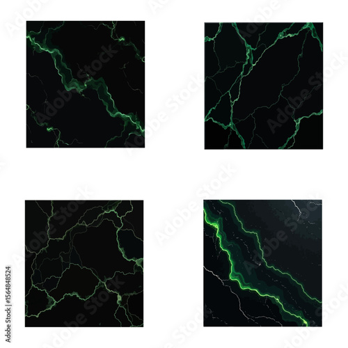 Black with green marble veins seamless  silhouette