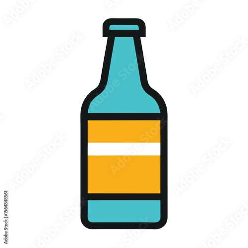 Craft beer bottle icon vectoron white background