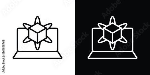 Computer simulation icon Logo. Vector Illustration. EPS Illustration.