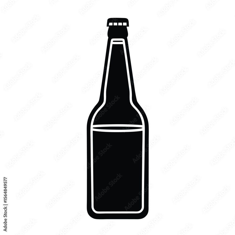 Craft beer bottle icon vector on white background Craft beer bottle icon vector on white background