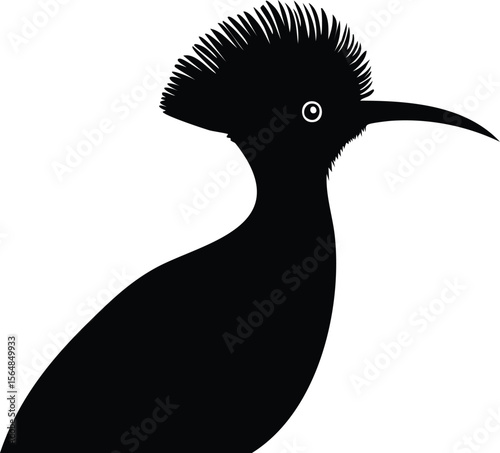 Elegant Birds Silhouette Vector EPS Turaco Bird Profile with Mohawk Crest Illustration