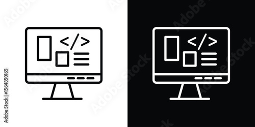 Front end icon Logo. Vector Illustration. EPS Illustration.