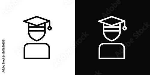 Graduated icon Logo. Vector Illustration. EPS Illustration.