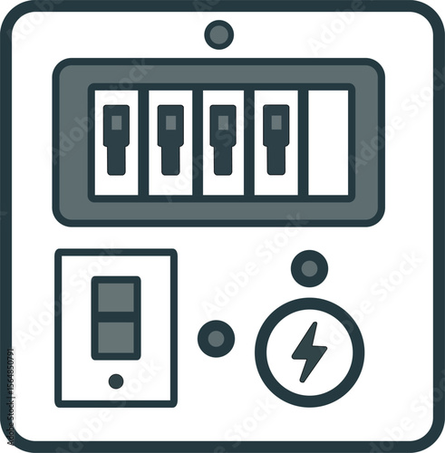 Illustration of a Circuit Breaker Panel