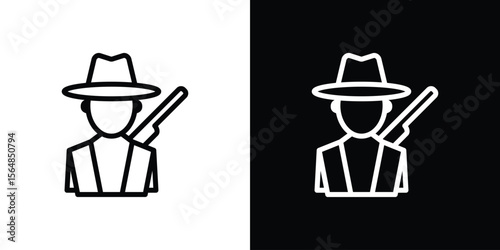 Hunter icon Logo. Vector Illustration. EPS Illustration.