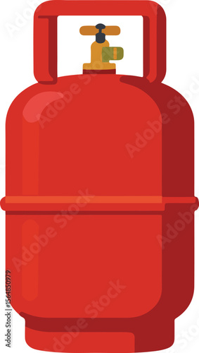 Illustration of a Red Gas Cylinder 