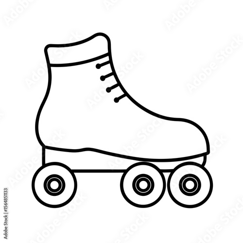 retro roller skates on white vector icon.