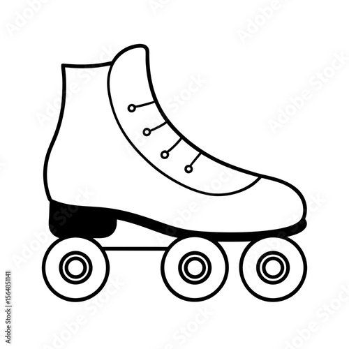 retro roller skates vector icon