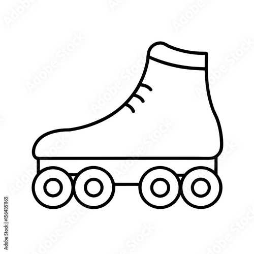 retro roller skates logo icon.