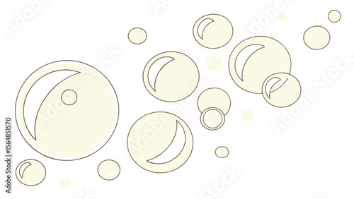 Vector Pale yellow translucent circles create whimsical and light atmosphere