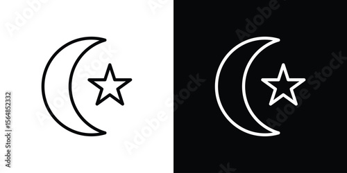 Moon and star icon Logo. Vector Illustration. EPS Illustration.